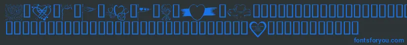 KrValentines2006Nine Font – Blue Fonts on Black Background