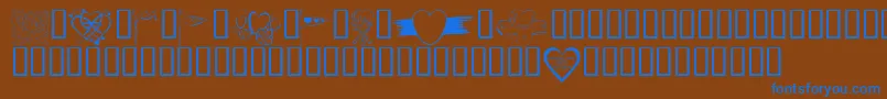 KrValentines2006Nine Font – Blue Fonts on Brown Background