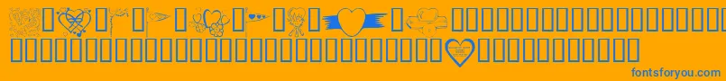 KrValentines2006Nine Font – Blue Fonts on Orange Background