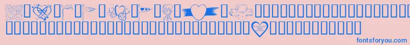 KrValentines2006Nine-Schriftart – Blaue Schriften auf rosa Hintergrund