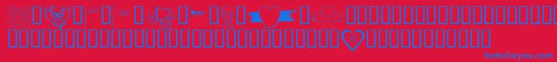 KrValentines2006Nine Font – Blue Fonts on Red Background