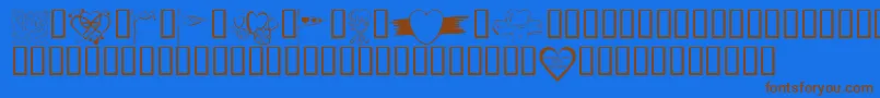 KrValentines2006Nine Font – Brown Fonts on Blue Background