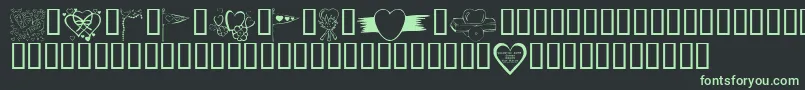 KrValentines2006Nine Font – Green Fonts on Black Background