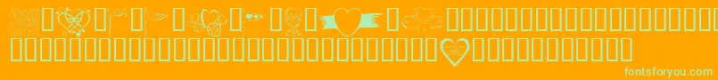 KrValentines2006Nine Font – Green Fonts on Orange Background