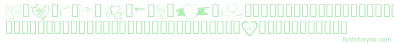 KrValentines2006Nine Font – Green Fonts on White Background