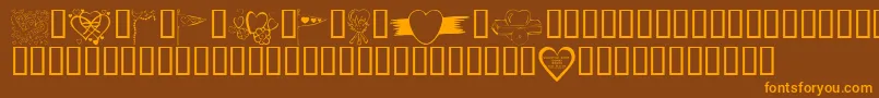 KrValentines2006Nine Font – Orange Fonts on Brown Background