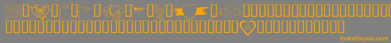 KrValentines2006Nine-Schriftart – Orangefarbene Schriften auf grauem Hintergrund