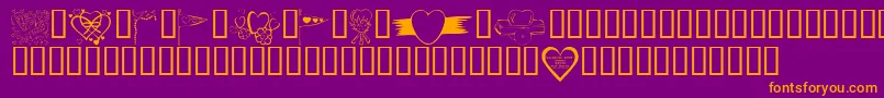 KrValentines2006Nine Font – Orange Fonts on Purple Background