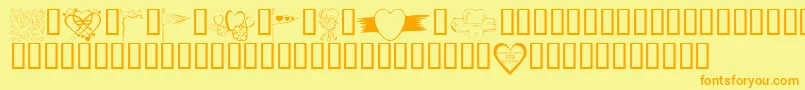 KrValentines2006Nine Font – Orange Fonts on Yellow Background