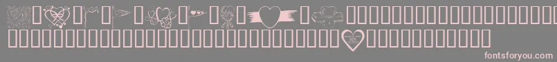フォントKrValentines2006Nine – 灰色の背景にピンクのフォント