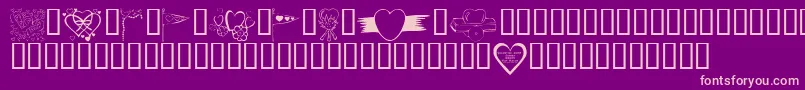 KrValentines2006Nine Font – Pink Fonts on Purple Background