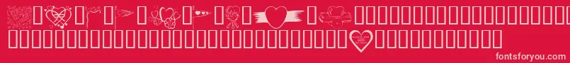 KrValentines2006Nine-fontti – vaaleanpunaiset fontit punaisella taustalla