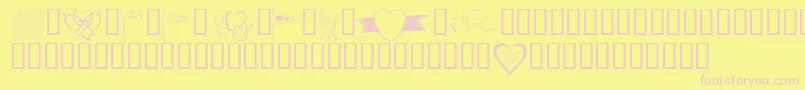 KrValentines2006Nine Font – Pink Fonts on Yellow Background