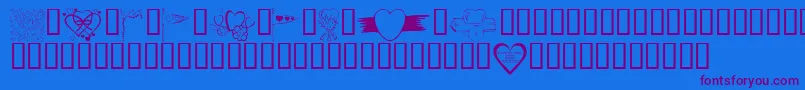 KrValentines2006Nine Font – Purple Fonts on Blue Background