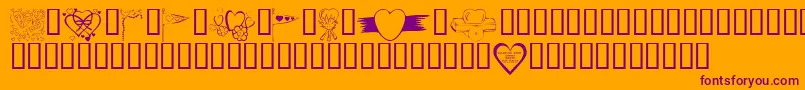 KrValentines2006Nine Font – Purple Fonts on Orange Background