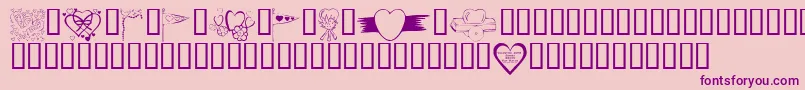 フォントKrValentines2006Nine – ピンクの背景に紫のフォント