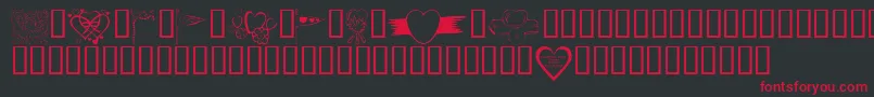 KrValentines2006Nine Font – Red Fonts on Black Background