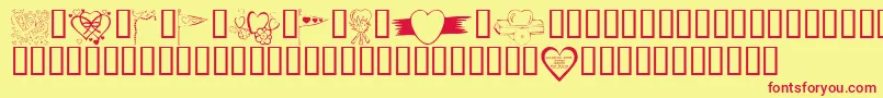 Police KrValentines2006Nine – polices rouges sur fond jaune