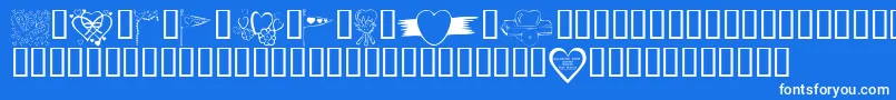 KrValentines2006Nine Font – White Fonts on Blue Background
