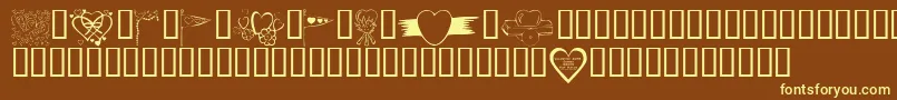 KrValentines2006Nine Font – Yellow Fonts on Brown Background