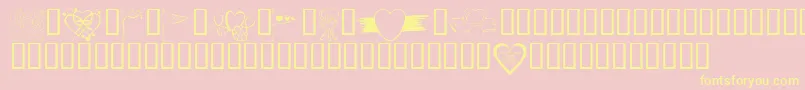 KrValentines2006Nine Font – Yellow Fonts on Pink Background