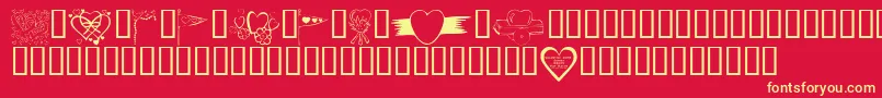 KrValentines2006Nine Font – Yellow Fonts on Red Background