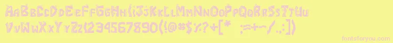JiChimichanga Font – Pink Fonts on Yellow Background