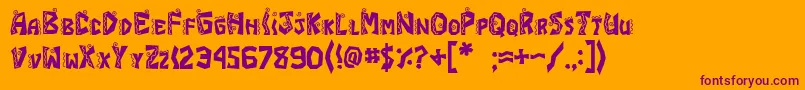 JiChimichanga-Schriftart – Violette Schriften auf orangefarbenem Hintergrund