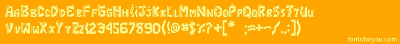 フォントJiChimichanga – オレンジの背景に黄色の文字