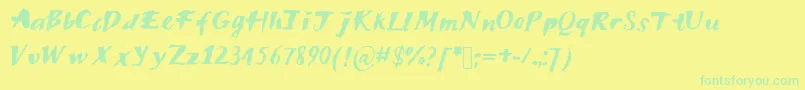 Czcionka Firstdate – zielone czcionki na żółtym tle