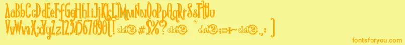 RioFrescataDemo-Schriftart – Orangefarbene Schriften auf gelbem Hintergrund