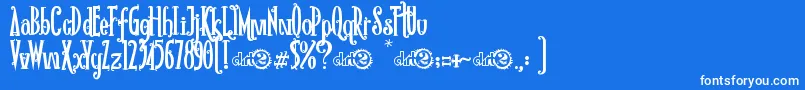 フォントRioFrescataDemo – 青い背景に白い文字