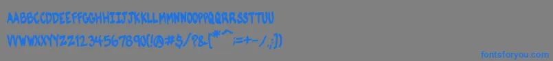 フォントVtcKomikskansOne – 灰色の背景に青い文字