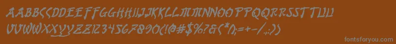 フォントBushidobi – 茶色の背景に灰色の文字