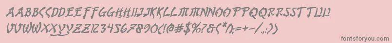 フォントBushidobi – ピンクの背景に灰色の文字