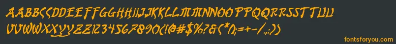 フォントBushidobi – 黒い背景にオレンジの文字