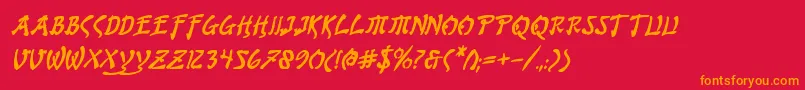 Bushidobi Font – Orange Fonts on Red Background