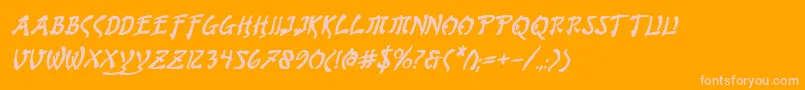 フォントBushidobi – オレンジの背景にピンクのフォント