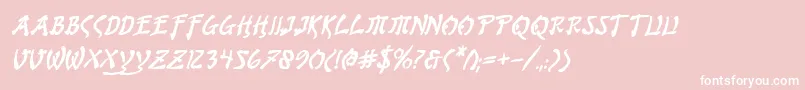 Bushidobi Font – White Fonts on Pink Background