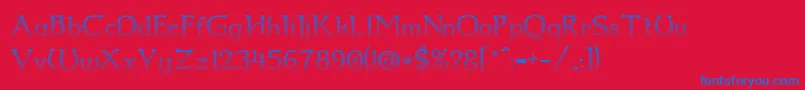 Dumbledor2CutUp Font – Blue Fonts on Red Background