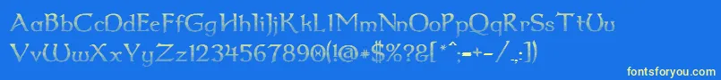 Dumbledor2CutUp Font – Yellow Fonts on Blue Background
