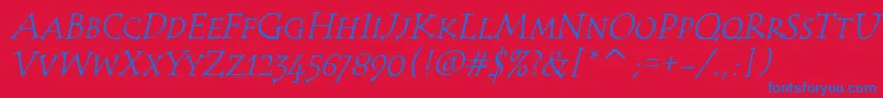 TempusScItcTtItalic Font – Blue Fonts on Red Background