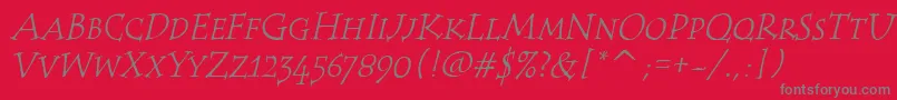 TempusScItcTtItalic Font – Gray Fonts on Red Background