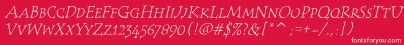 TempusScItcTtItalic Font – Pink Fonts on Red Background