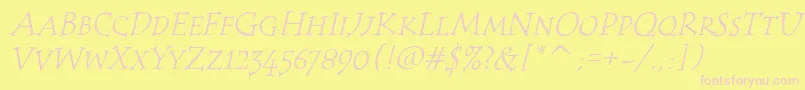 TempusScItcTtItalic Font – Pink Fonts on Yellow Background