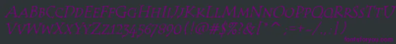 TempusScItcTtItalic Font – Purple Fonts on Black Background