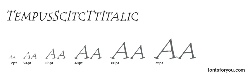 Размеры шрифта TempusScItcTtItalic