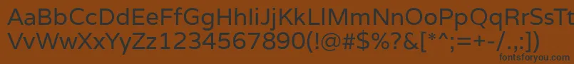 フォントVarelaRegular – 黒い文字が茶色の背景にあります