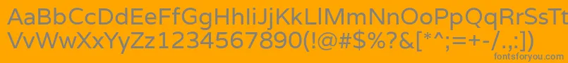 フォントVarelaRegular – オレンジの背景に灰色の文字