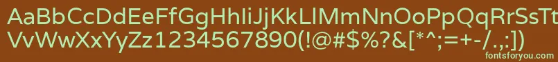 Шрифт VarelaRegular – зелёные шрифты на коричневом фоне